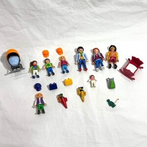 VNTG Playmobil Adult and Child Figures with Accessories